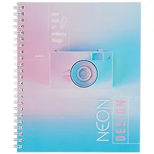 Купить Тетрадь в клетку Unnika, "Неоновое сияние", 96 листов, в ассортименте — Фото №1