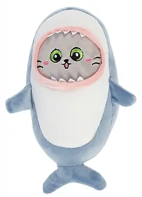 Купить Мягкая игрушка Котик-акула, 30см серый — Фото №1