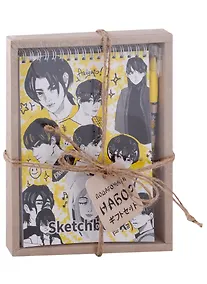 Купить Скетчбук А5 60л "Аниме. Желтый" +ручка гелевая синяя пиши-стирай, подар.уп. — Фото №1