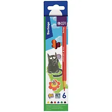 Купить Карандаши цветные Berlingo, "SuperSoft. Жил-был кот", 6 цветов — Фото №1