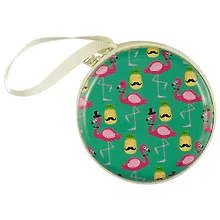 Купить Монетница на молнии Фламинго и ананас (7см) (металл) (ПВХ бокс) — Фото №1