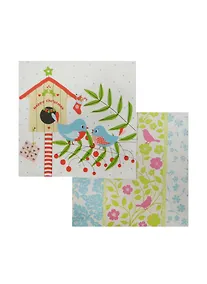 Купить Набор салфеток для декупажа Птички домаНежная полоска бирюзовый (10/9000024724655) — Фото №1