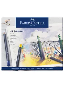 Купить Карандаши цветные"Goldfaber" 48цв., круглые, метал. коробка, Faber-Castell — Фото №1