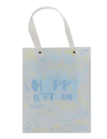 Купить Пакет А5 24*19,5*19,5 "Happy Birthday" голубой, пластик — Фото №1