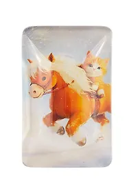 Купить Новогодний магнит Лошадь и котик (3,5х5,5) (стекло) — Фото №1