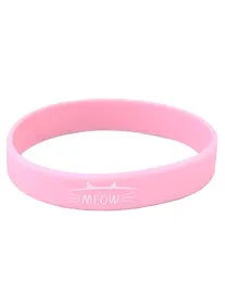 Купить Браслет Meow (розовый) (силикон)(20,2 см) — Фото №1