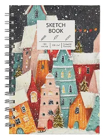 Купить Скетчбук А5 100л "Зимний городок" белый офсет, 100г/м2, евроспираль — Фото №1