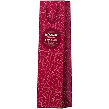 Купить Пакет бутылочный 36*12*8,5 "Red theme" нейтр., бум.мат.ламинат — Фото №1