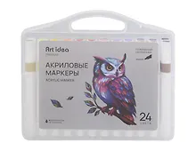 Купить Маркеры акриловые, 24 цвета, пулевидный наконечник, Art idea — Фото №1