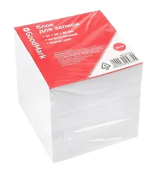 Купить Блок-куб 90*90*90 белый, непроклеенный, инд.уп., GoodMark — Фото №1