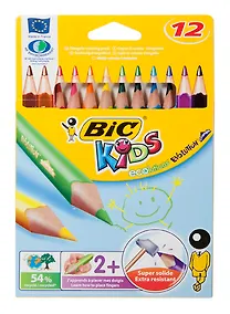 Купить Карандаши цветные Bic, ECOlution Evolution Triangle, пластиковые 12 цветов — Фото №1