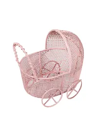 Купить Набор для творчества Декоративные элементы из металла Коляска розовая/белая  7*8см в ассортименте — Фото №1