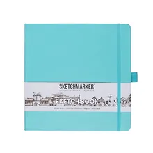 Купить Скетчбук 20*20 80л "Sketchmarker" аквамарин, 140г/м2, слоновая кость, тв.обл. — Фото №1