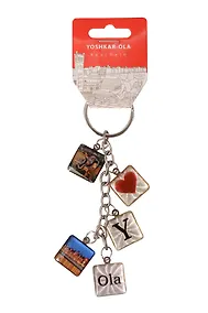 Купить Брелок гроздь квадраты 5 Йошкар-Ола (металл) (176-5-118-1-FK) — Фото №1