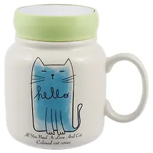 Купить Кружка с зеркальной крышкой Colored Cats (керамика) (350 мл) (12-16140-XY-125) — Фото №1