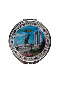 Купить Зеркало металлическая фольга орнамент пл. D7 "Самара Ладья" цв. серебро (317CHE-55K7) — Фото №1