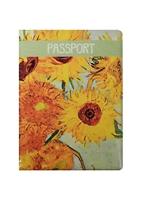 Купить Обложка для паспорта Винсент Ван Гог Подсолнухи (блистер) 9*13см — Фото №1