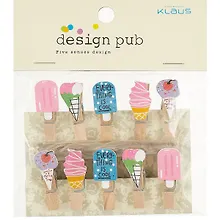 Купить Прищепки декоративные с веревкой 10 шт. Мороженое — Фото №1