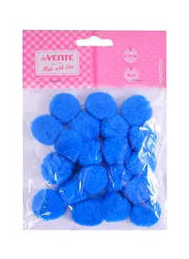 Купить Набор помпонов для творчества deVENTE (голубой) (20 шт.) (25 мм.) (3+) (8000022) (deVente) (упаковка) — Фото №1