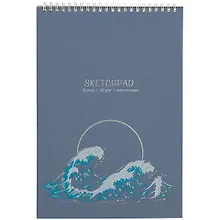 Купить Скетчбук А4 20л "Волна", 200г/м2, тв.обложка, фольга, гребень — Фото №1