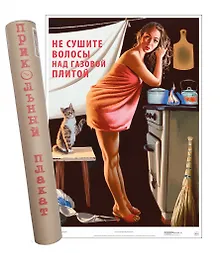 Купить Постер Советский пин ап Не сушите волосы над газовой плитой! — Фото №1