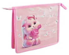 Купить Папка для тетрадей А5 "РОЗОВЫЙ ЗАЙКА" полипропилен, 23.3*20*6.5см, молния, дно с расширением, УФ-печать — Фото №1