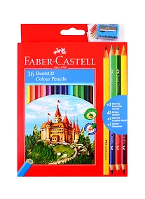 Купить Карандаши цветные Faber-Castell, "Замок", 36 цветов с точилкой — Фото №1