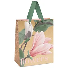 Купить Пакет А6 14*11*6,5 "Flowers" жен., бум.мат.ламинатПакет подарочный 11*14*6,5см MESHU "Flowers", отд. фольгой, крафт — Фото №1