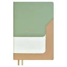 Купить Ежедневник недат. А5 160л "Лайка" оливковый, кожзам, тв.переплет, обл.поролон, тиснение фольгой,  офсет, ляссе — Фото №1