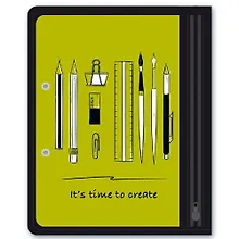 Купить Папка для канцелярских принадлежностей А5 (25,5*20,5) Феникс+ Канцелярия на зеленом, 1отд., пластик — Фото №1