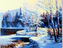 Купить Холст с красками по номерам "Русская зима", 40 х 50 см — Фото №1