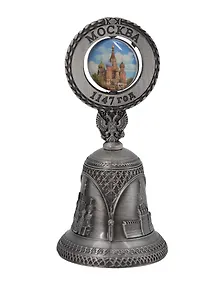 Купить Колокольчик Москва (металл) (цв. античное олово, вст-цв) (039ATN-20-19) — Фото №1