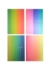 Купить Книга для записей А5- 48л лин 125*210мм "Цветные полосы" карт.обл, неон.полосы, бел.бумага, ассорти — Фото №1