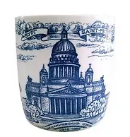 Купить Сувенир АКМ Кружка "Исаакиевский собор" фарфор.(под гжель) h=10см, d=8см, 300мл в асс., индивидуальная коробка  060-02 — Фото №1