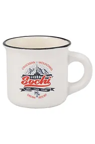 Купить Кружка маленькая белая Сочи (фарфор) (75мл) (065-9-M-135-W) — Фото №1