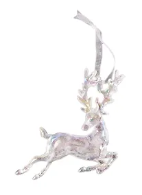 Купить Новогоднее подвесное украшение Олень перламутровый (пластик) (ПВХ бокс) (11х12) (12-09229-2-N20) — Фото №1