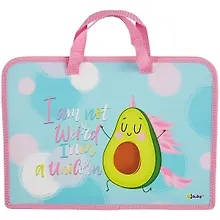 Купить Папка для тетрадей А4 "Avocorn" 34*24,5*3см пластик, молния, текст.ручки, расширение — Фото №1