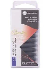 Купить Картриджи синие 12шт "Fountain Pen", 38мл, блистер, Manuscript — Фото №1