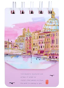 Купить Блокнот А7 100л лин. "Cities" спираль, тиснение фольгой, инд.уп., ассорти — Фото №1