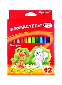 Купить Фломастеры Гамма, "Мультики", 12 цветов — Фото №1