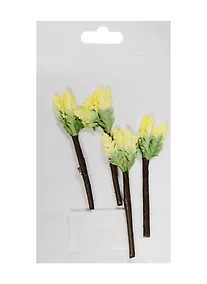 Купить Листочки на веточке, 4шт, желто-зеленые — Фото №1