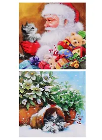 Купить Набор салфеток для декупажа Санта с подарками - 2 шт. — Фото №1