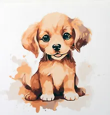 Купить Холст с красками по номерам "Малыши-животные. Красочный щенок", 20 х 20 см — Фото №1