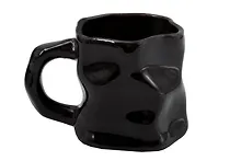 Купить Кружка с мятыми гранями (черная) (керамика) (300мл) (12-202510-BOT_164) — Фото №1