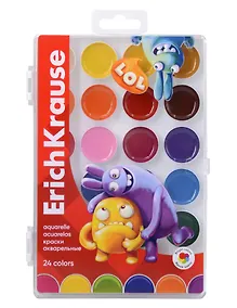 Купить Краски акварельные 24цв "Jolly Friends" пл/к., б/к., ERICH KRAUSE — Фото №1