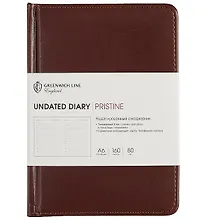 Купить Недатированный ежедневник «Pristine», коричневый, 160 листов, А6 — Фото №1