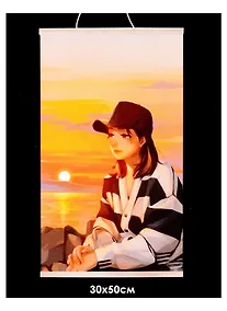 Купить Набор для творчества "Картина по номерам на подвесе "На закате дня". ПАННО. Аниме. 30x50 см — Фото №1