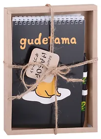 Купить Блокнот А5 60л "Gudetama. Черный" +ручка шариковая автоматическая, подар. уп. — Фото №1