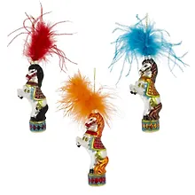 Купить Украшение новогоднее Лошадка, 3 варианта (стекло) (6х3х14) — Фото №1