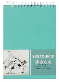 Купить Скетчбук А5+ 40л "КОТЁНОК" гребень, белый офсет — Фото №1